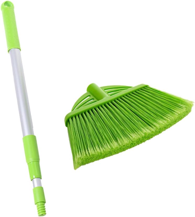 Xifando Three-Section Telescopic Aluminum Alloy Rod Long-Handled Broom for Housekeeping Garden Camping Outdoor&Indoor, 3 CPS Green - Image 3